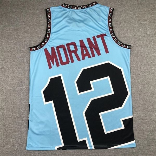 

2020 740's ja morant mitchell ness blue big face stitched jersey, Black