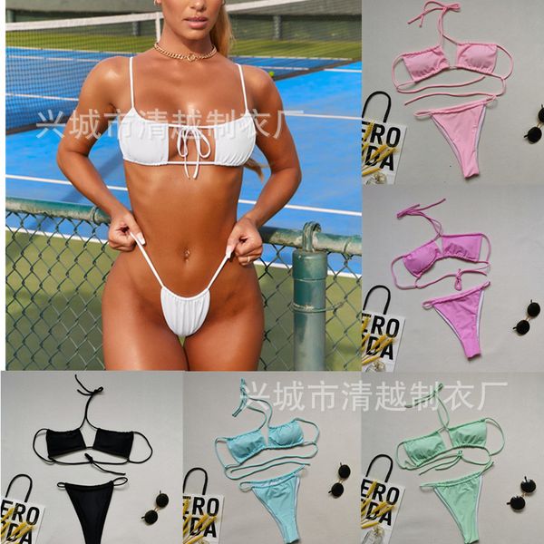 

women's split swimsuit 2021 nylon new multicolor bikini, White;black