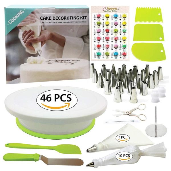 

baking & pastry tools 46pcs cake decorating table set turntable diy homemade supplies for beginners and lovers