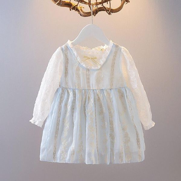 

girl's dresses baby girls lolita princess party toddler kids autumn ruffles long sleeve solid cotton dress born christening, Red;yellow