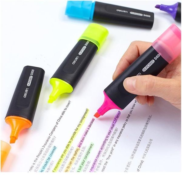 

highlighters markers assorted colors bulk fluorescent highlighter marker pens pack of 6 color chisel tip yellow blue gr jlleef