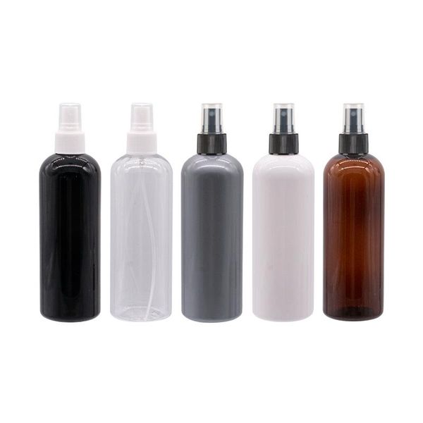 

storage bottles & jars 300ml x 12 empty plastic spray pump white transparent black mist sprayer for perfume liquid medecine cosmetic contain