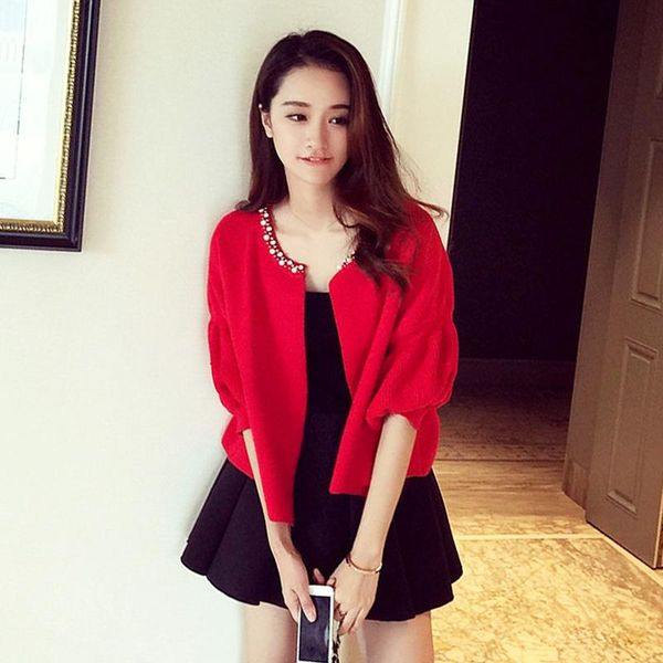

women's sweaters 2021 women knit cardigan sweater coat female fashion knitted short jacket, White;black