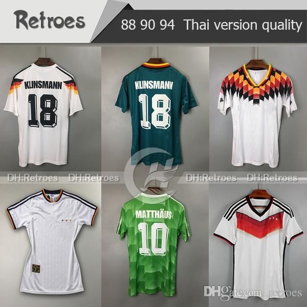 

1988 1990 retro soccer jerseys 1994 futbol camisa deutschland home klinsmann matthias 88 90 94 away classic 1996 2014 football shirt, Black;yellow