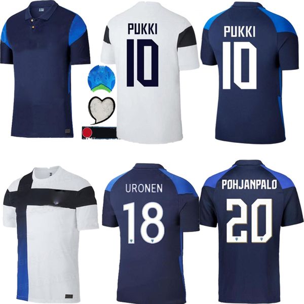 

2020 2021 finland soccer jerseys new pukki skrabb raitala jensen lod home white football shirt short sleeve men uniforms, Black