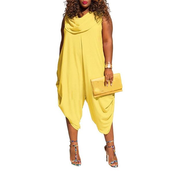 

women's jumpsuits & rompers womens sleeveless baggy loose jumpsuit plus size harem pants ladies hip hop casual playsuit, Black;white