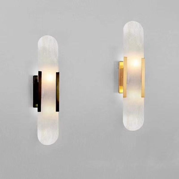 

simple nordic art corridor creative designer living room light luxury stairs natural marble wall lamp