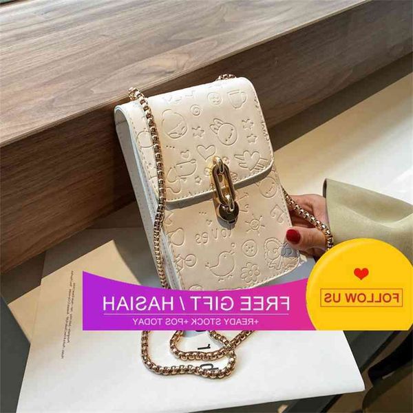 

storage baagcarrying net red bag cross 2021 mobile new women's fashion chain advanced feeling versatile embossed phone one shouldergg b