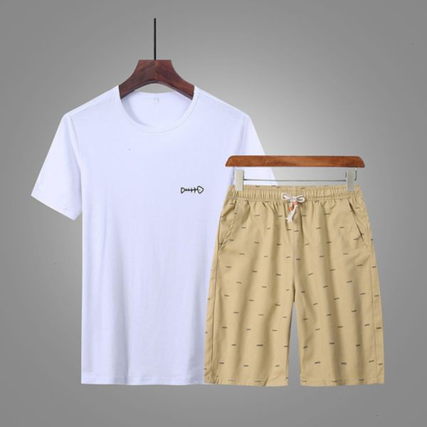 

casual neck crew slim fitting summer short youth sleeve t-shirt men's sports suit, Gray