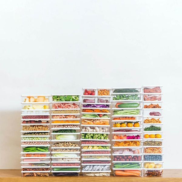 

storage bottles & jars 1000ml kitchen transparent sealed fruit food box case with lids plastic refrigerator organizer containers