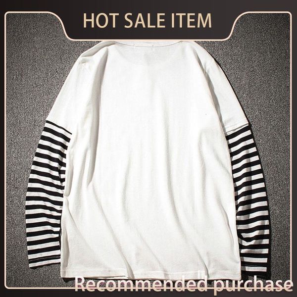 

shirts autumn long hip men t-shirts o-neck striped shirt t men comfortable fashion casual sleeve t patchwork spring hop fgtcl, Black