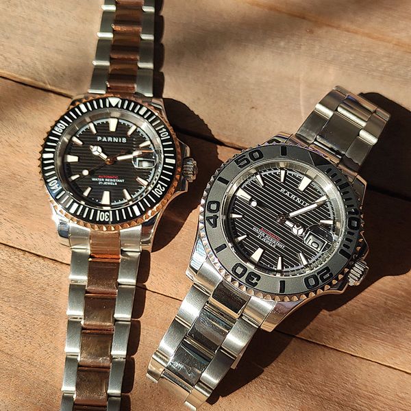 

automtic men watch luminous self -wind japan movement, Slivery;brown