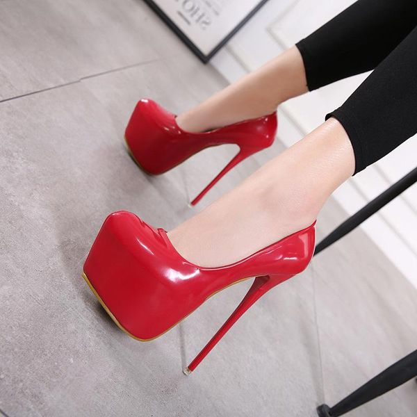 

dress shoes 16cm high heel platform women's, Black