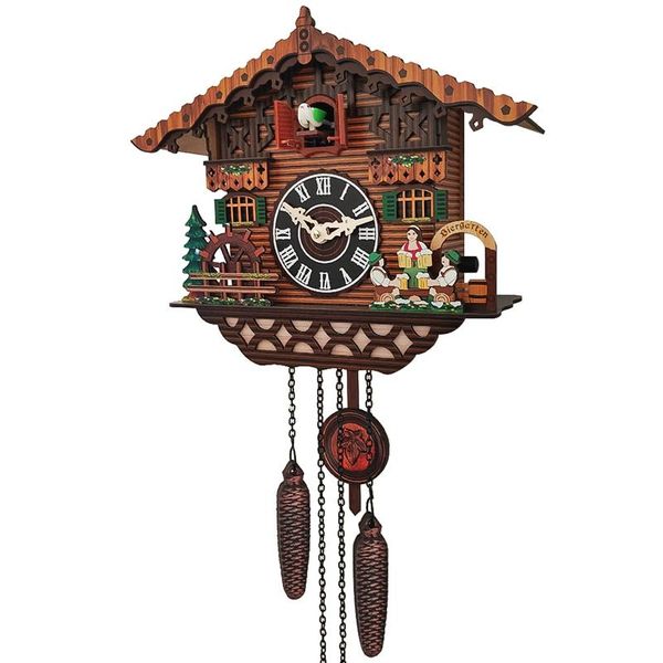 

wall clocks wooden clock mounted bird alarm cuckoo for home kid's room decoration