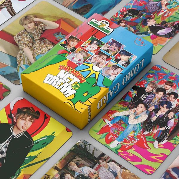 

party favor 2021 nct kpop 55 pcs/set sauce resonance poster lomo cards fashion po postcard kawaii stationery gift