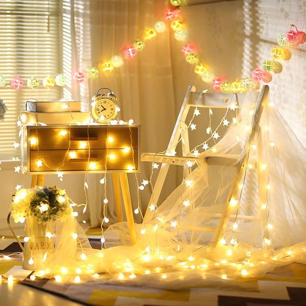 

party decoration 1.5m 2m 3m 5m led star light string twinkle fairy lights garlands for wedding decor home room favor battery powered lamp