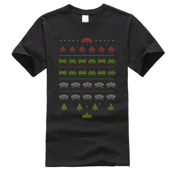 

men's t-shirts Â¡novedad camisetas navideÃ±as para hombre, sudaderas de robot android snow invaders con cuello redondo y manga corta,, White;black