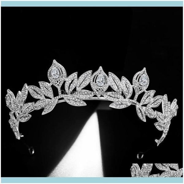 

hair jewelry jewelryhair clips & barrettes floralbride alloy rhinestone crystal zircon leaf bridal tiara princess crown wedding aessory wome, Golden;silver