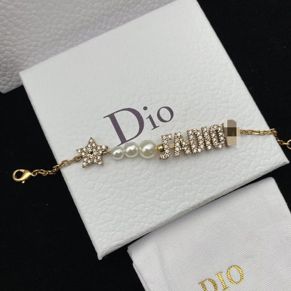 

75% off outlet online family new pearl letter full bracelet, Silver