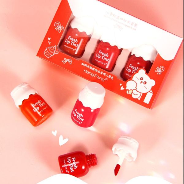 

lip gloss 3pcs/set berry color tint liquid lipstick moisturizing long-lasting nourish makeup set beauty woman cosmetics