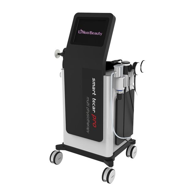 

6 in 1 smart tecar pro shock wave multi-functional beauty equipment celluite massage ret cet treatment erectile dysfuntion ed therapy, Black;white