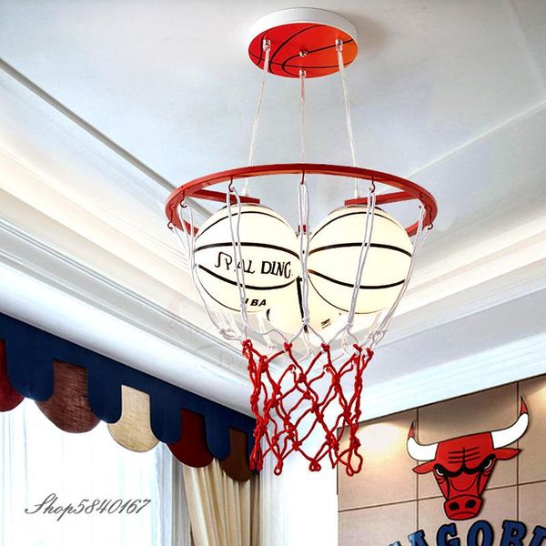 

pendant lamps creative basketball lights glass ball light fixtures for children bedroom hanging living room decor
