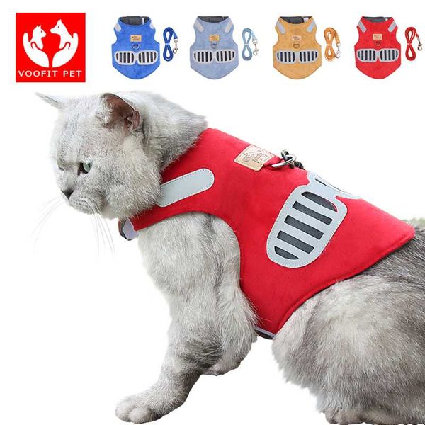 

cat collars & leads harness and leash set for escape proof vest with reflective strips adjustable soft mesh kitten puppy