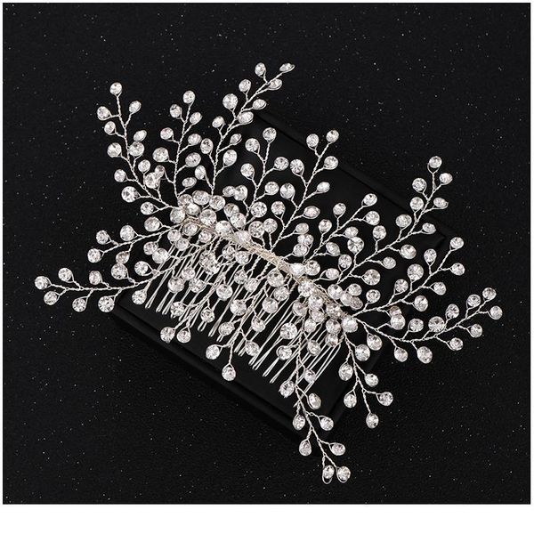 

crystal silver color handmade hair jewelry for bride fashion tiara hair combs party wedding headpiece gift women hair o qylnmb