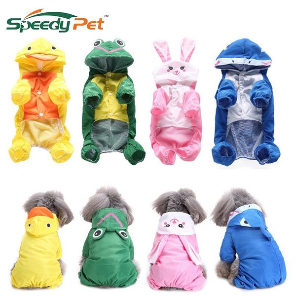 

dog apparel cartoon raincoat waterproof clothes pet supplies puppy outdoor walking casual rain jacket s-xl for small medium dogs