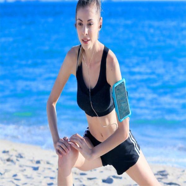

backpack running men women arm bags for phone money keys outdoor sports package bag with headset hole simple style wholesale 20pc