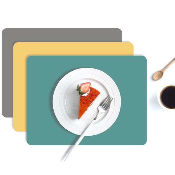 

40x30cm solid color eurpean style multifunctional waterproof heat insulation washable placemat table mat