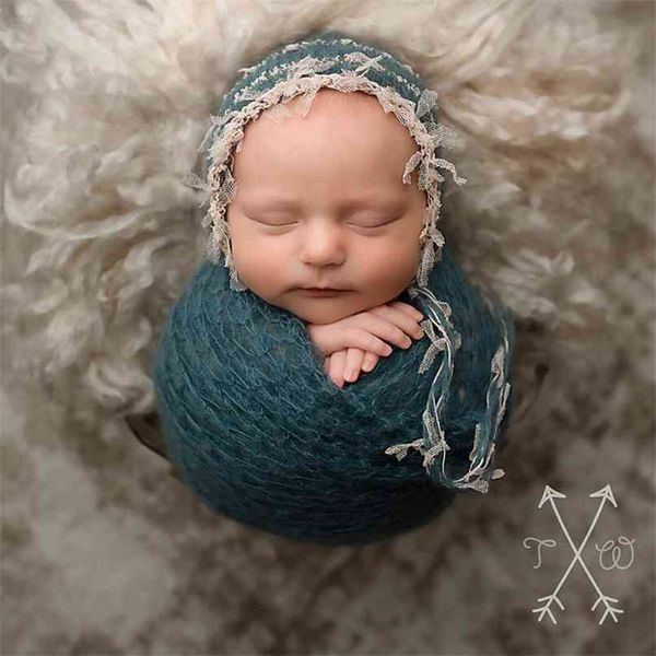

born baby pography props,handmade knit mohair wrap,baby soft blanket,wrap with matching hat 210823