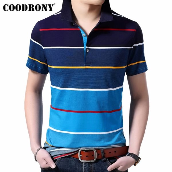 

coodrony cotton t shirt men spring summer short sleeve t-shirt men streetwear fashion casual turn-down collar tshirt s95115 210317, White;black