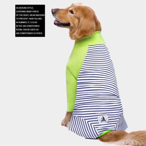 

dog apparel striped large clothes cartoon pajamas for girl boy coat four-legged sweatshirt clothing weaning