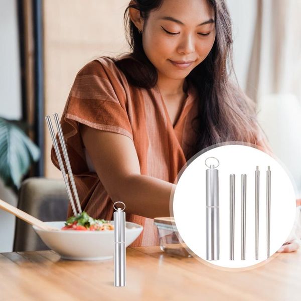

chopsticks 1 set stainless steel cutlery el outdoor tableware for eating