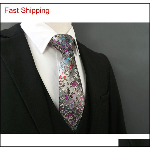 

p12 fashion floral pattern multicolor mens ties necktie 100% silk extra long size qylagp bdefashion, Blue;purple