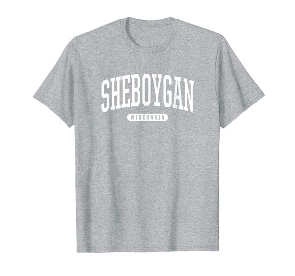 

college style sheboygan wisconsin souvenir gift t-shirt, White;black