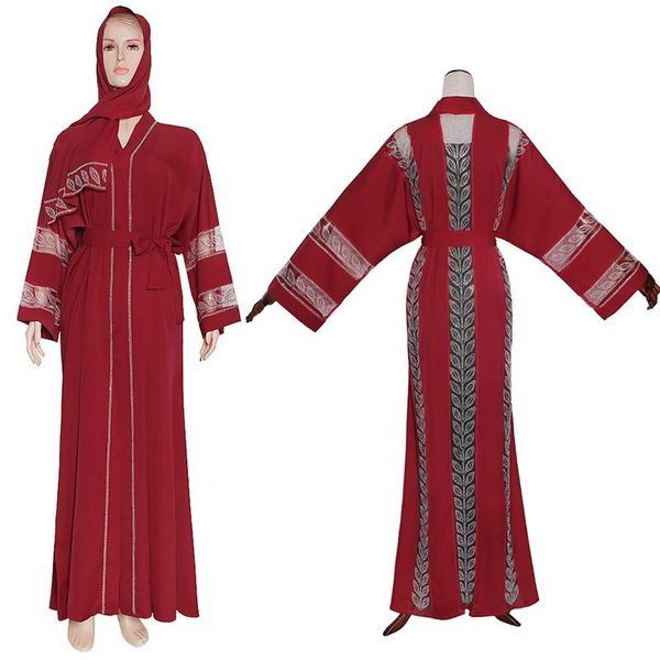 

ethnic clothing md bangladesh muslim hijab abayas women dubai caftan robe plus size boubou woman jalabiya turkish dresses diamond gown islam, Red