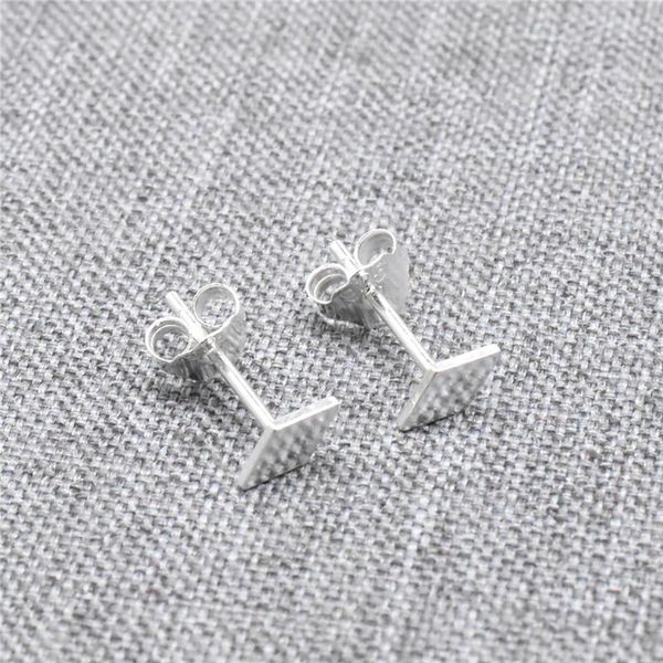 

stud 10 pairs of 925 sterling silver diamond type earring posts geometry ear studs, Golden;silver