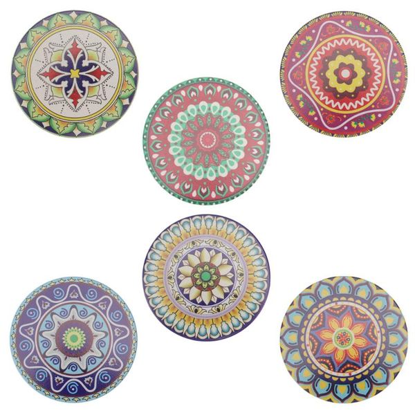 

mats & pads 6pcs decorative ceramic coasters mandala pattern heat insulation cup gift