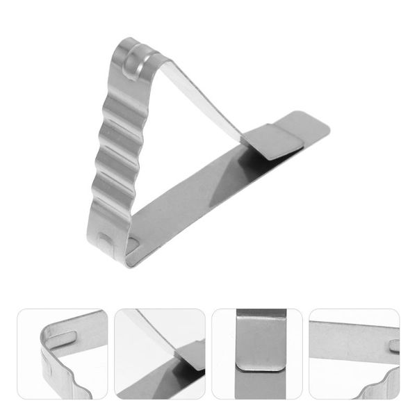 

clothing & wardrobe storage 24pcs durable triangle design table cloth clips holder (silver)