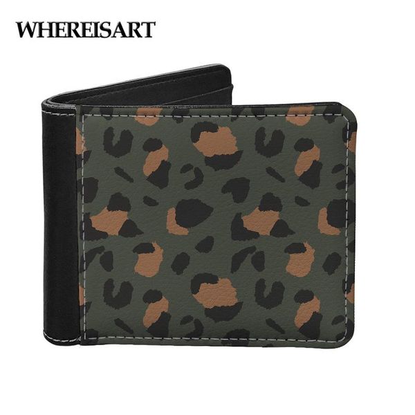 

wallets whereisart cool leopard design mens wallet luxury pu leather card holder for men small coin purse male high quality, Red;black