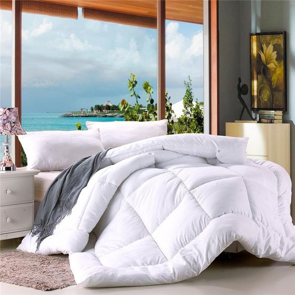 

2021 new thicken comforter colorful patchwork duvet with stuffing spring quilt warm winter bed covers white body blanket solid