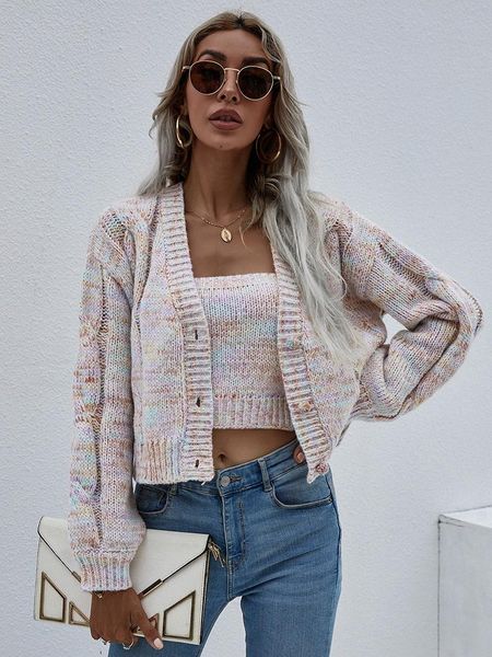 

women's jackets 2021 spring and autumn ladies casual comfortable sweater women loose fashion waistless knitted cardigan two-piece jacke, Black;brown