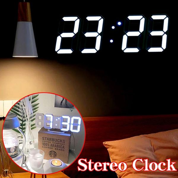 

wall clocks 3d clock led creative art living room desksimple digital stereo desk alarm