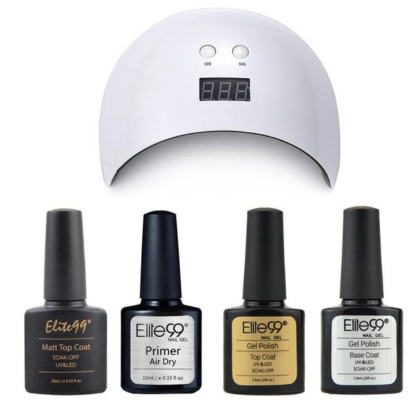 

nail art kits elite99 24w uv lamp with shiny base coat manicure set 10ml maprimer air dry gel polish