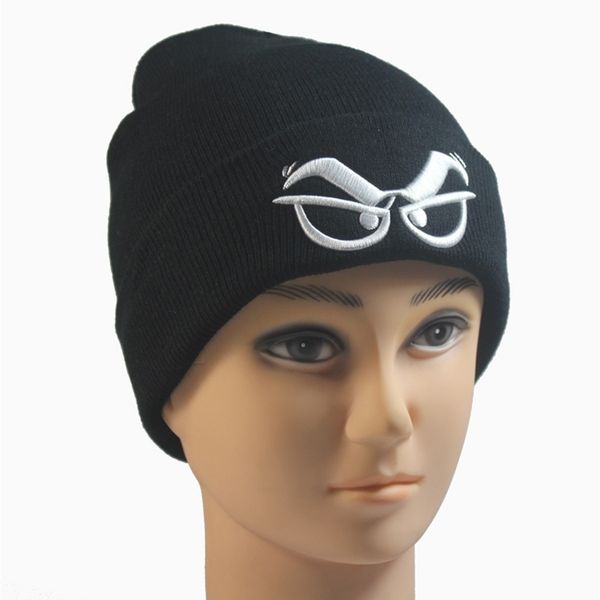 

beanies sale popular men's and women's autumn winter warm wool hat glasses embroidered knitted cover, Blue;gray