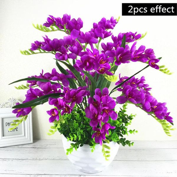 

decorative flowers & wreaths 1bunch artificial plastic orchid flower plant fake silk wedding arrangement for home decoration