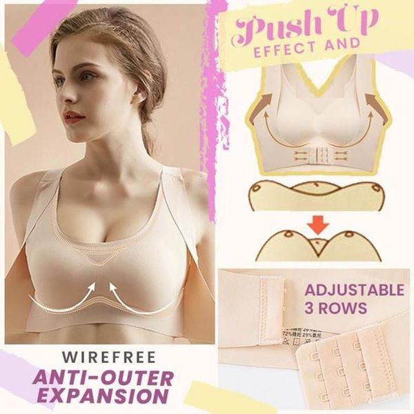 

women's yoga sports front closure extra-elastic breathable lace trim underwear girls improves posture anti-saggy breast bra camisoles &, Black;white
