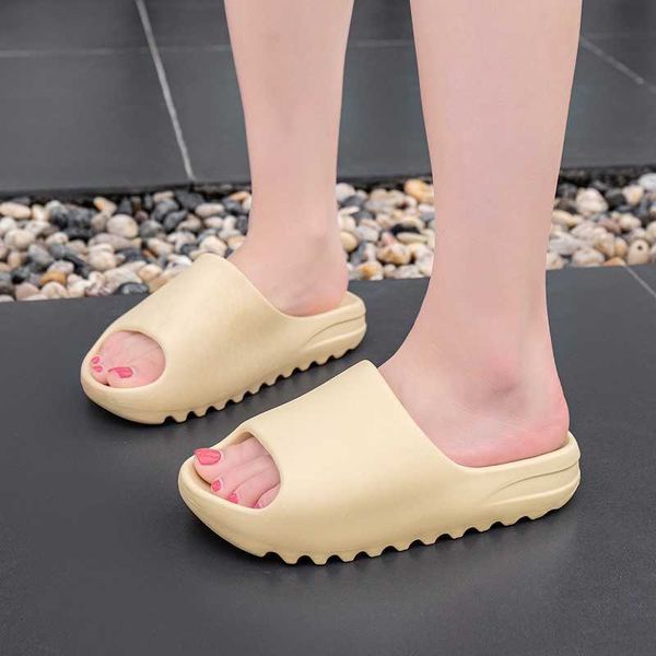 

summer 2020 lovers slippers hollow fish mouth men's slippers coconut shoes women's non slip home shoes women's high rise shoe, Black